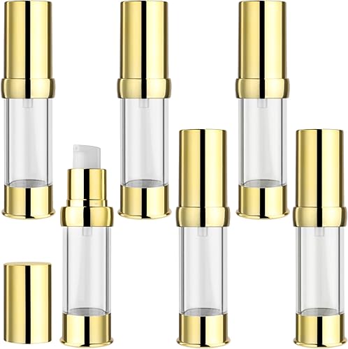 Miniatura 1 de 6 botellas de vacío de 0.5 fl oz0.5 onzas, dispensador de bomba sin aire, rellenable, tamaño de viaje, envases de maquillaje para loción cosmética,