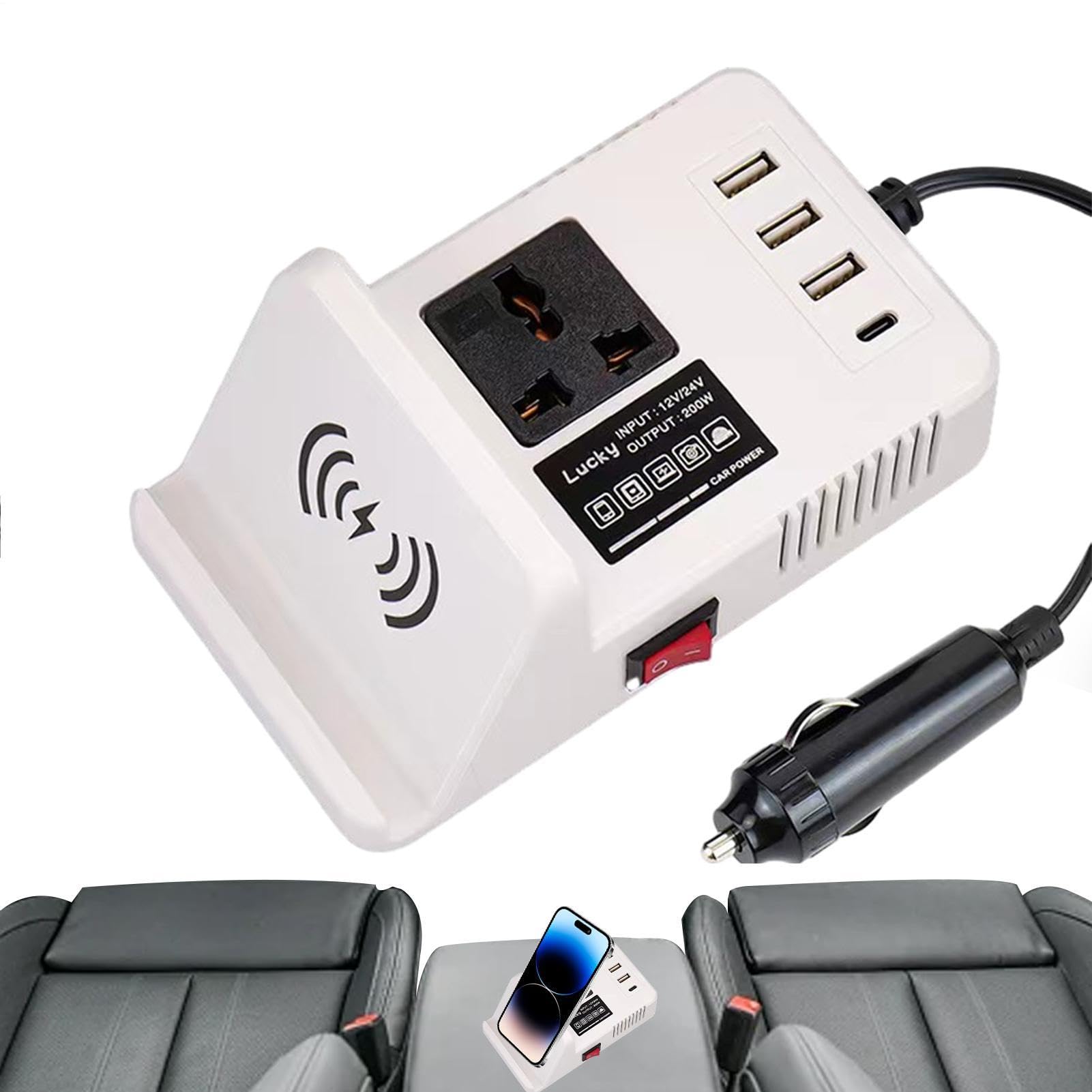 Convertidores de salida de coche de 200W con cargador inversor automotriz de voltaje 8