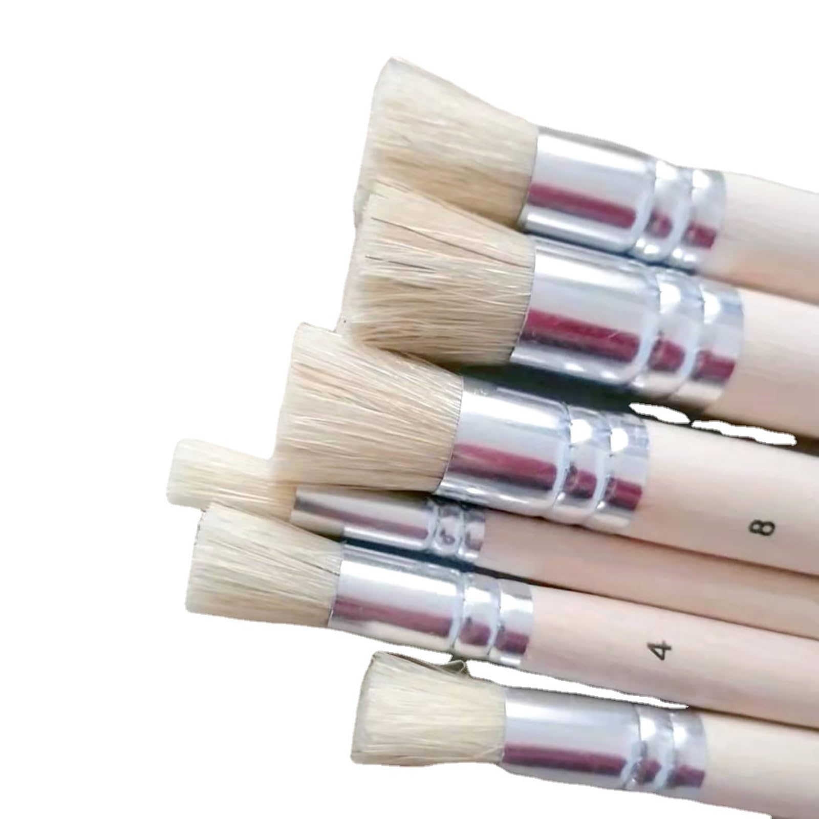 Set di 3 pennelli per stencil in legno, 3 misure, pennelli con setole naturali per pittura acrilica, acquerello, pittura a olio, creazione di biglietti, progetti fai da te di artigianato artistico