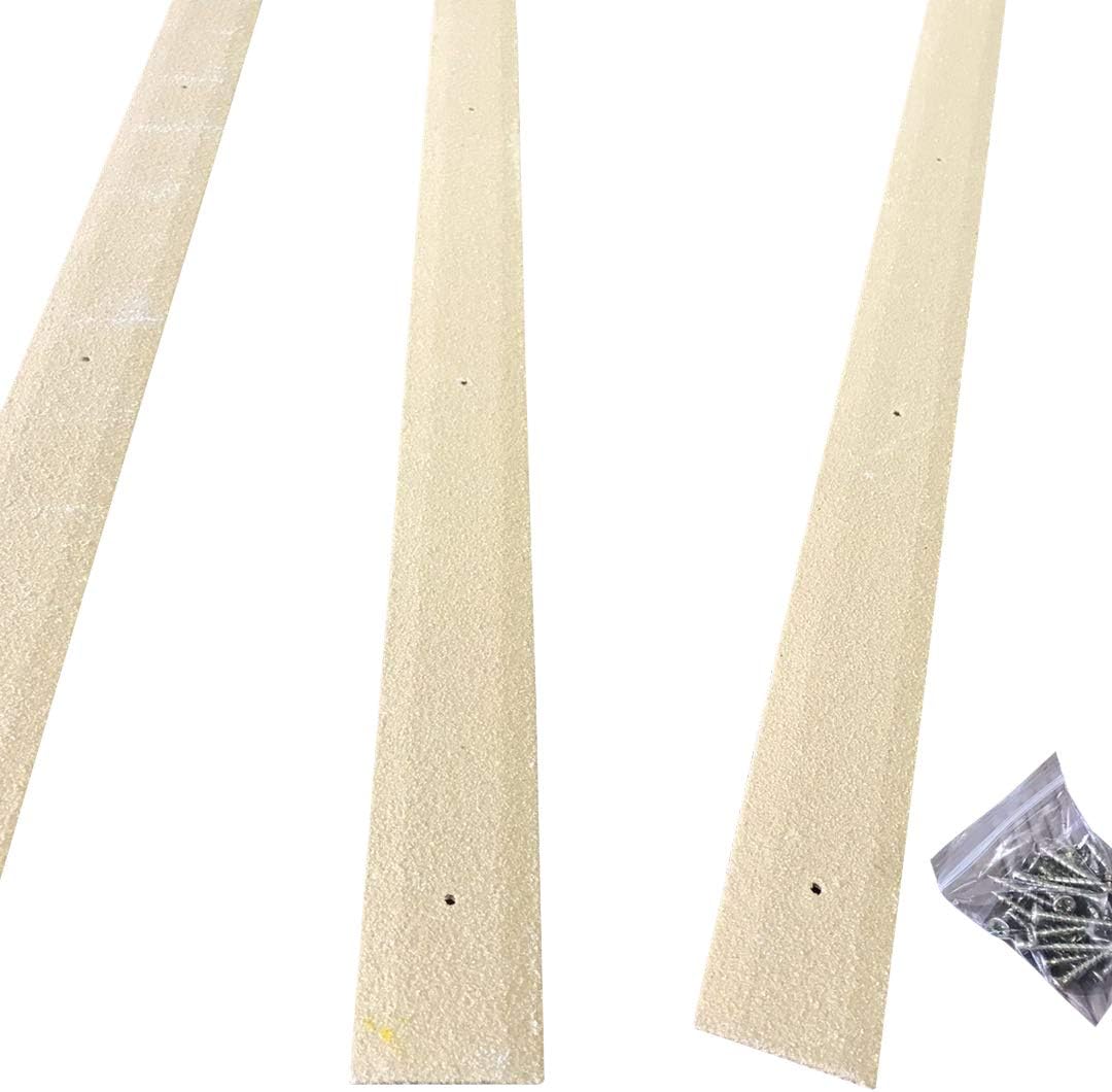 Non Slip Decking Strips - Pack of 20, 50mm x 1000mm Anti Slip Floor Decking Grip Stop Slipping GRP Composites (Beige)