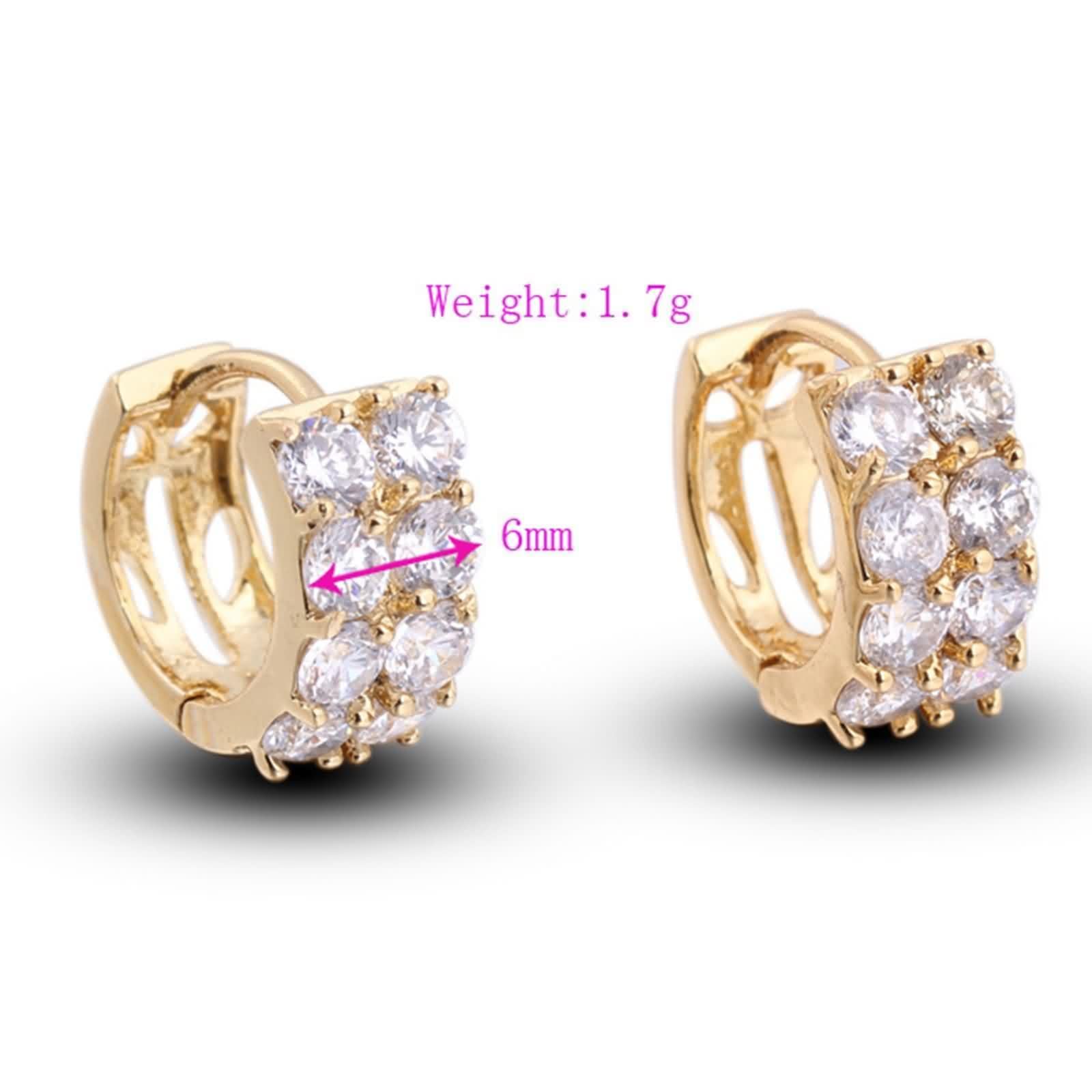 Pendientes de aro de oro 585 de 14 quilates, pendientes de aro de moissanita, oro amarillo Au585, pendientes de aro para niñas, joyas de oro auténtico