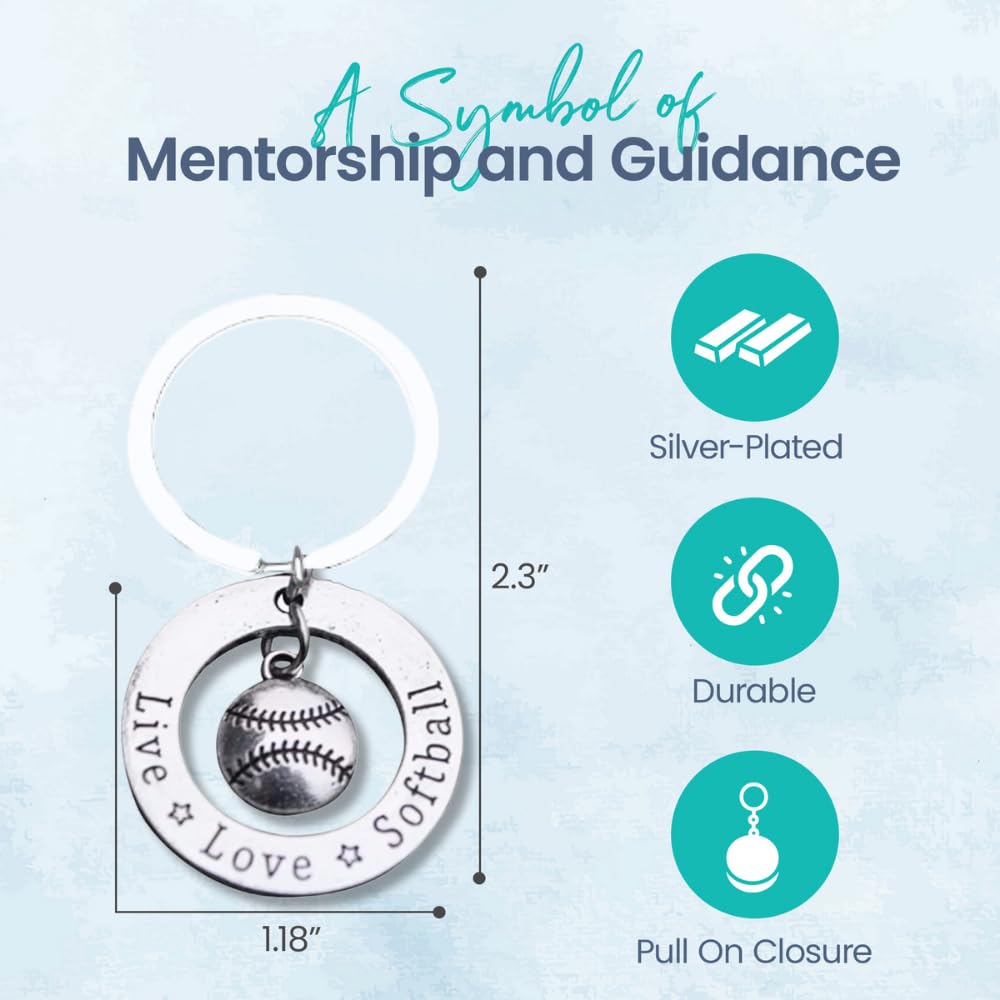 Infinity Collection Softball Coach Keychain, Live Love Softball Gift, Softball Jewelry, Softball Coach Gifts, Thank You