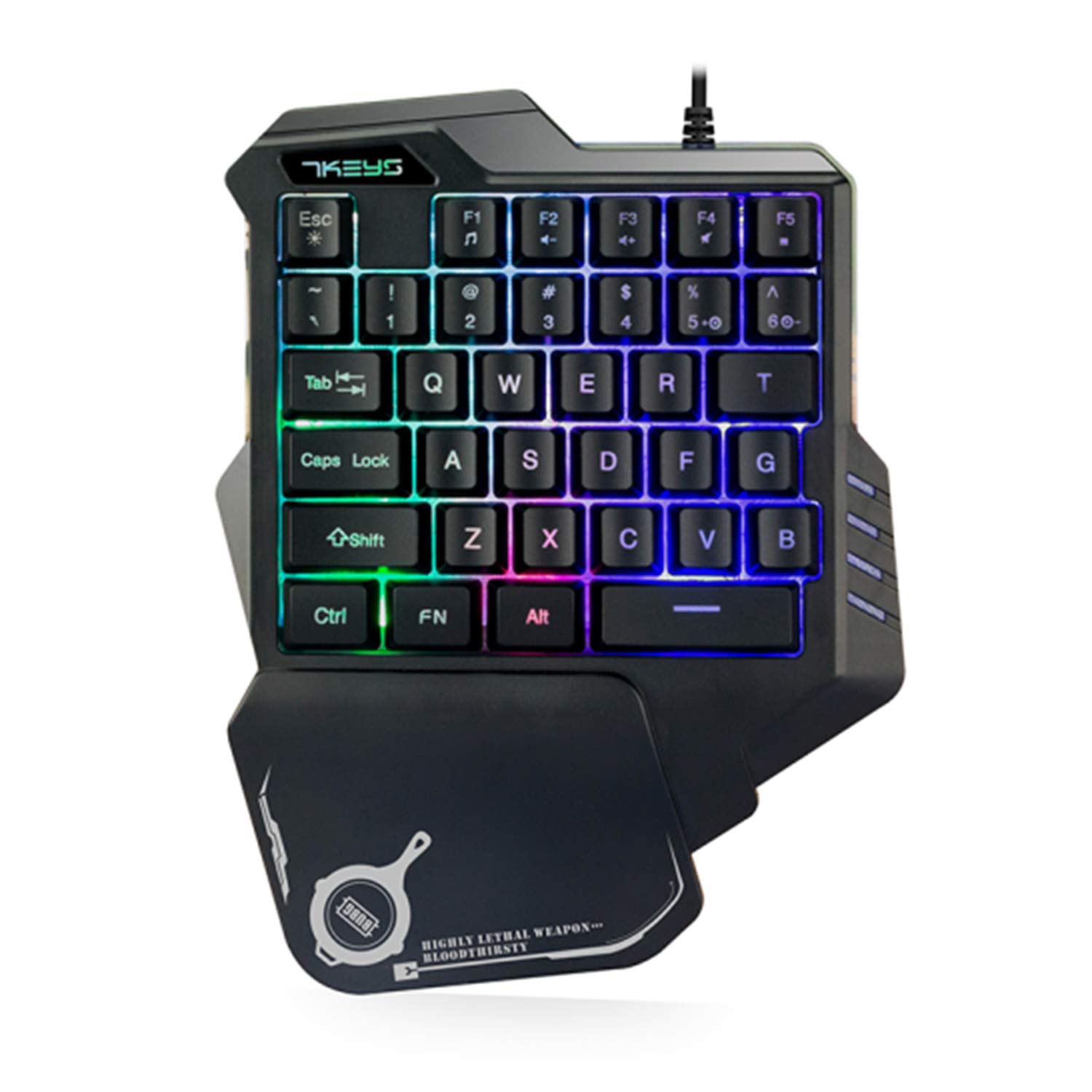 EuModn Hand mechanical keyboard mouse mouse Android phone tablet keyboard single hand mechanical keyboard +8 button black