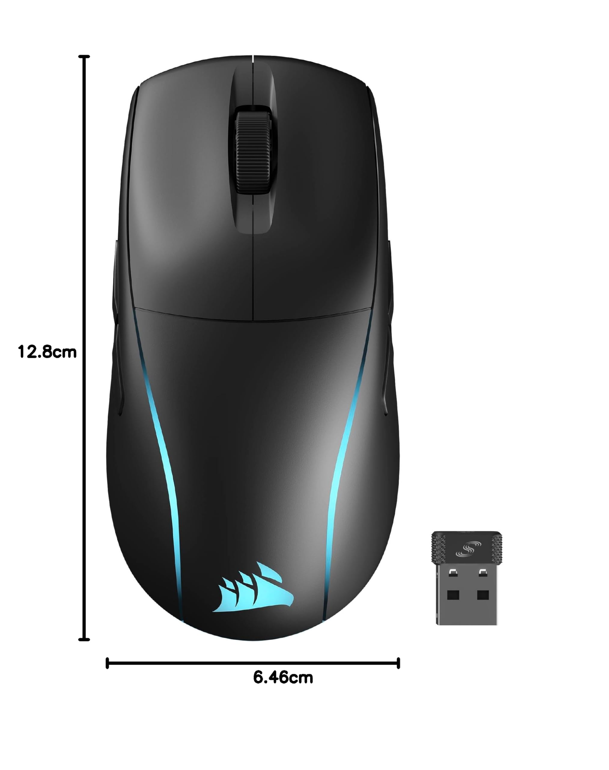 CORSAIR M75 WIRELESS RGB Lekka Mysz do Gier FPS – 26 000 DPI – Wymienne Przyciski Boczne – Kompatybilna z iCUE – PC – Czarny