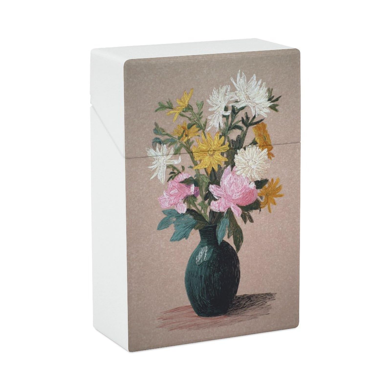 Amazon.com: Vase with Flowers Vintage Cigarette Case Plastic Cigarette  Pocket Holder Flip : Health & Household
