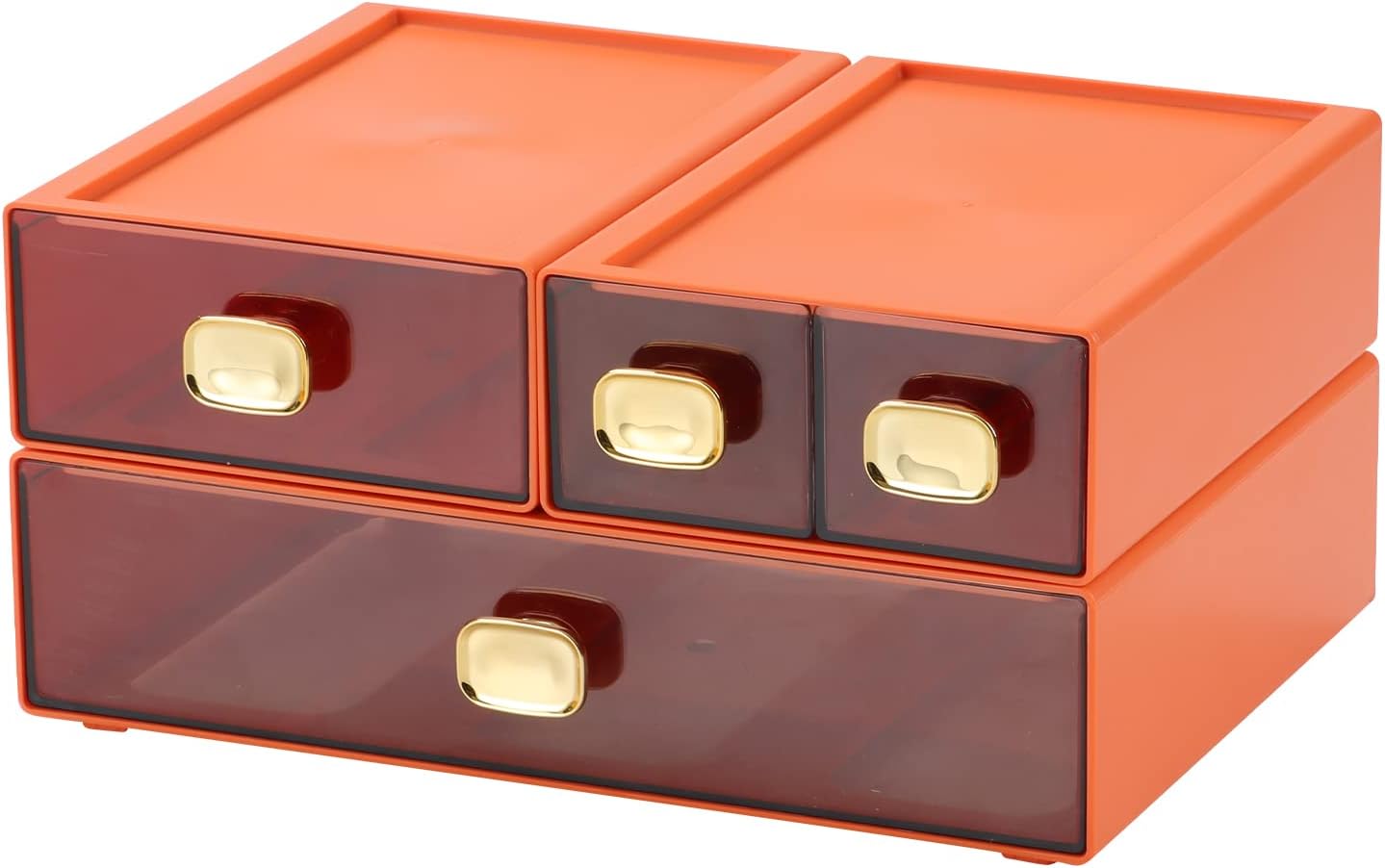 Spacious Desk Drawers, Stackable Desktop Organizer, Plastic