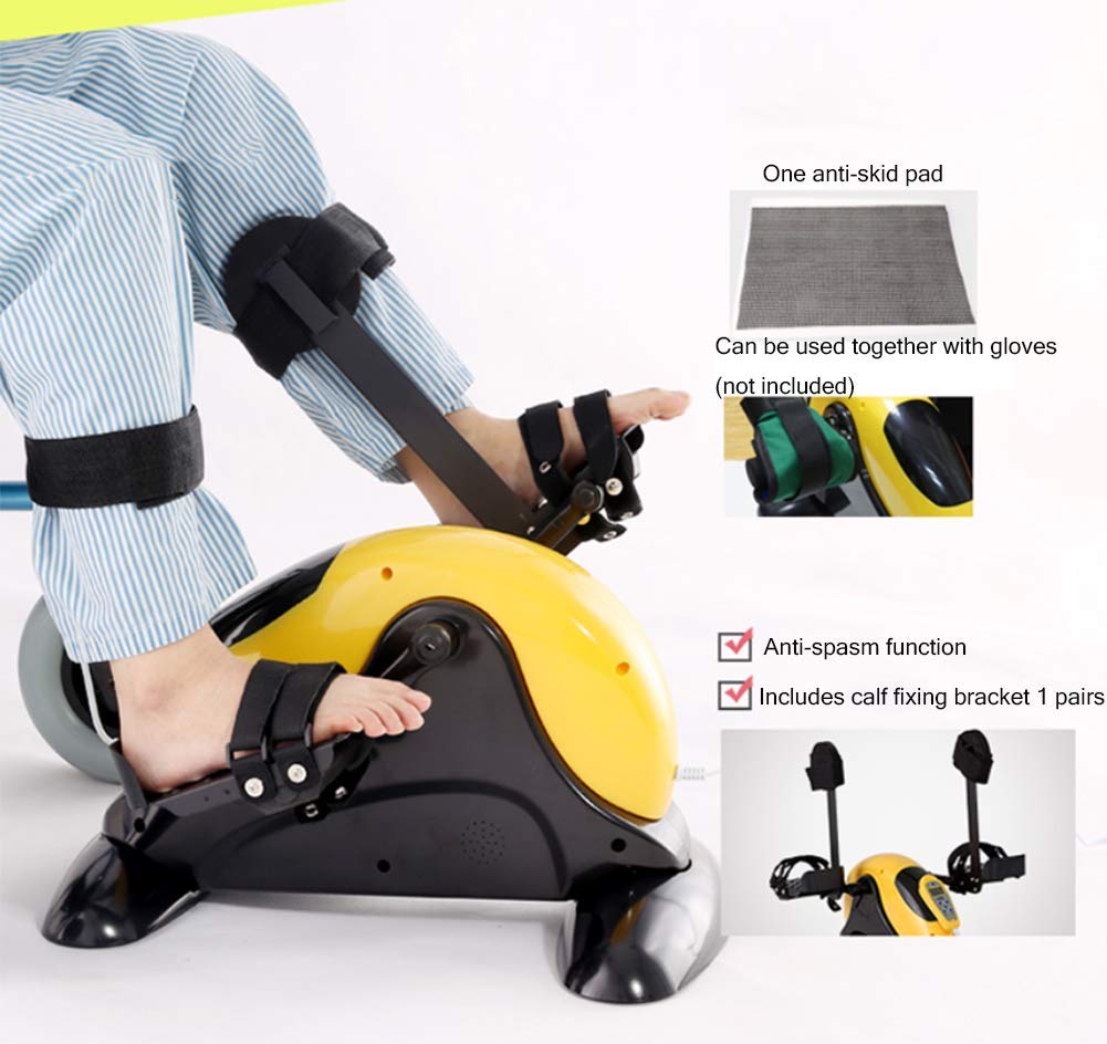 Mini ejercitador de Pedal Compacto para Equipos de rehabilitación de Brazos y piernas Bicicleta estática portátil Resistencia Ajustable con Pantalla al