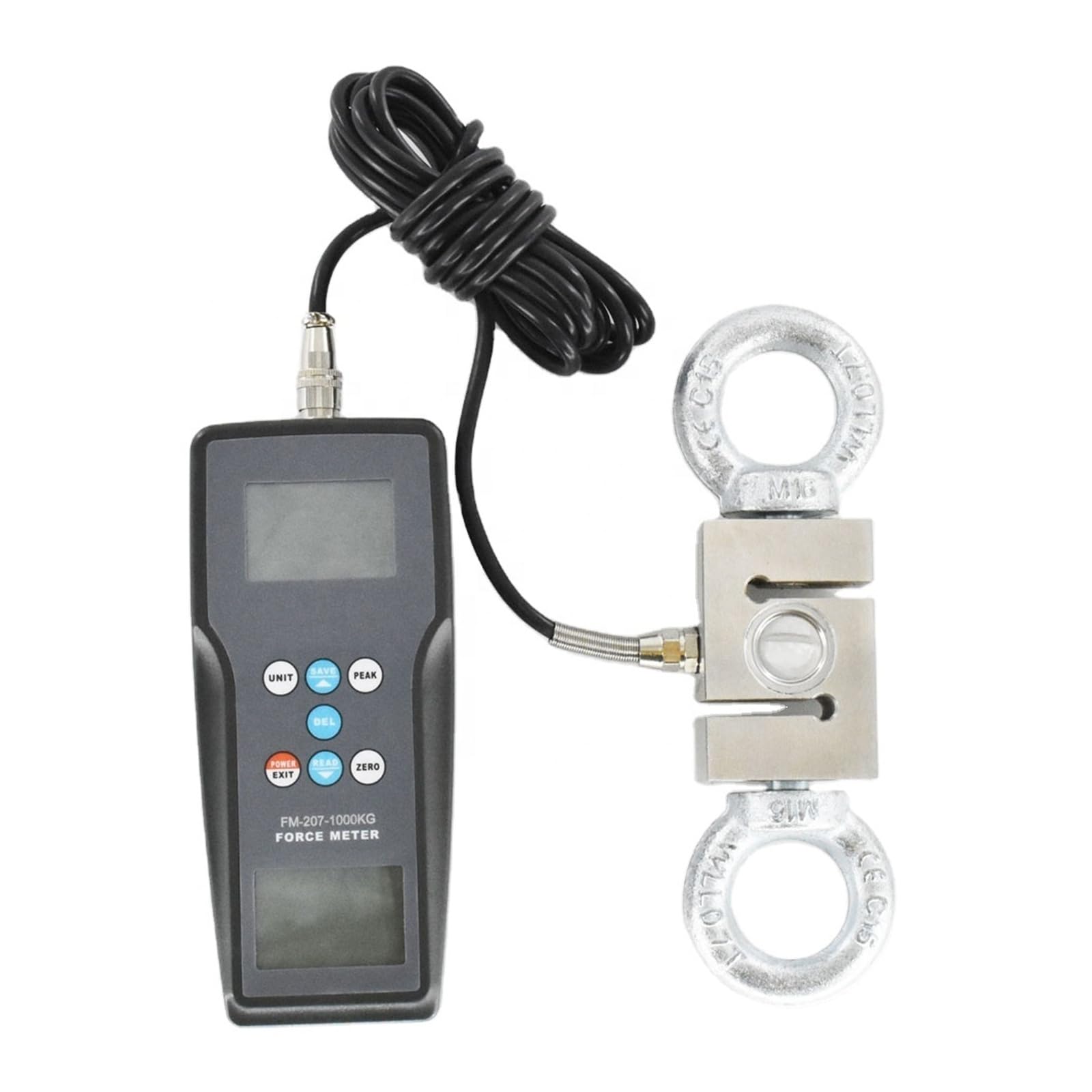 Medidor de fuerza FM-207-200K, 500K, 1000K, comprobador empuje y tracción digital, 9800 N, 1000 kgf, 2200 lbf, medidor tensión Alta sensibilidad(207-200K)