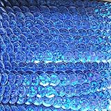 Sequin Trim 8mm Cup Facet Royal Blue Hologram Reflective Rainbow Metallic ~ Flat, stitched sequin...