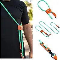 Guia Mãos Livres para Cachorros, Multifuncional, Corda 10mm, 2,4m Ajustável, para Corrida e Caminhada, Suporta até 150kg, com 2 Mosquetões de Liga de Alumínio e Zinco (VERDE ÁGUA)