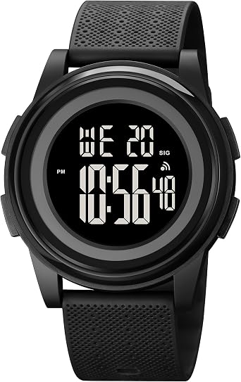 OLAZONE Mens Watch Ultra-Thin Digital Watches Minimalist Sports Watch Waterproof Men with Wide-Angle Display Rubber Strap Wrist Watch for Men