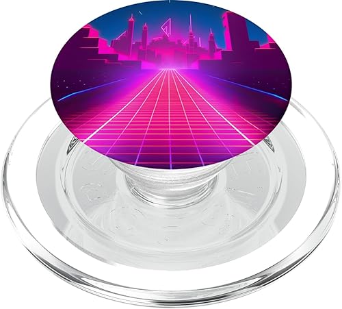 Retrowave Street 80s Vaporwave Synthwave PopSockets MagSafe PopGrip for iPhone