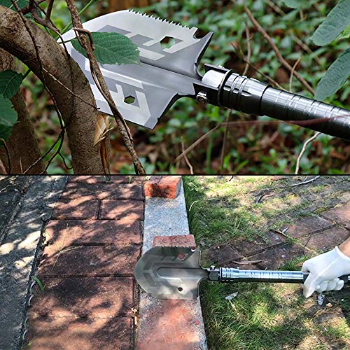 Weanas 26'' Military Folding Shovel Multitool Portable Tactical Army Spade Survival Adventure Vehicle Tool for Camping Hunting Hiking Backpacking Fishing and Car Emergency