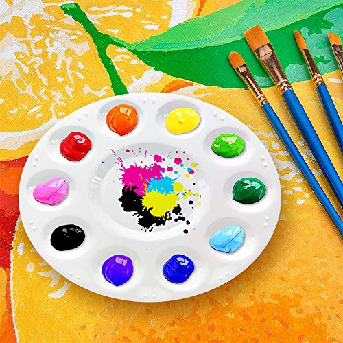 Image of Hulameda 28 Pcs Paint Tray Palettes Plastic for Kids to Put Cupcake and Art Painting