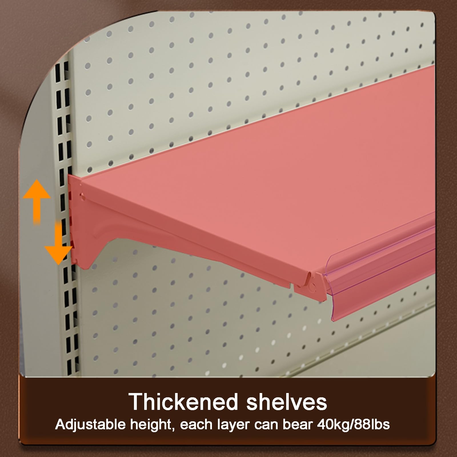 Werkzeugwand Metall Lochwand mit 30 Haken, Ablagen und Universalrollen, Freistehende, Bewegliche Stehende Stecktafel-Display(123 * 164cm/48 * 65in)