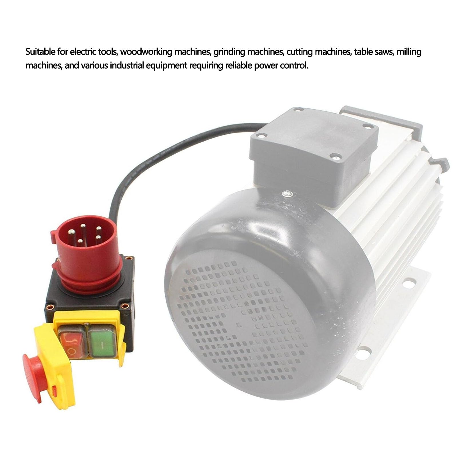 Generic Interruptor Electromagnético Industrial Resistente a Prueba de Agua, Botón de Encendido y Apagado, Interruptor de Seguridad de Parada de Emergencia para Maquinaria de Carpintería, Tienda de