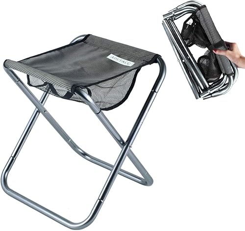AOUTACC Taburete plegable portátil ultraligero para acampar al aire libre, pesca, senderismo, mochilero, viajes (XL 13 x 14 x 15 pulgadas L 11.8 x