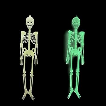 Animated イルミネーション　スケルトン　ドクロ　ガイコツ　激レア Amazon.co.jp: 90cm ハロウィン 飾り 光る 骸骨 暗闇で光るガイコツ