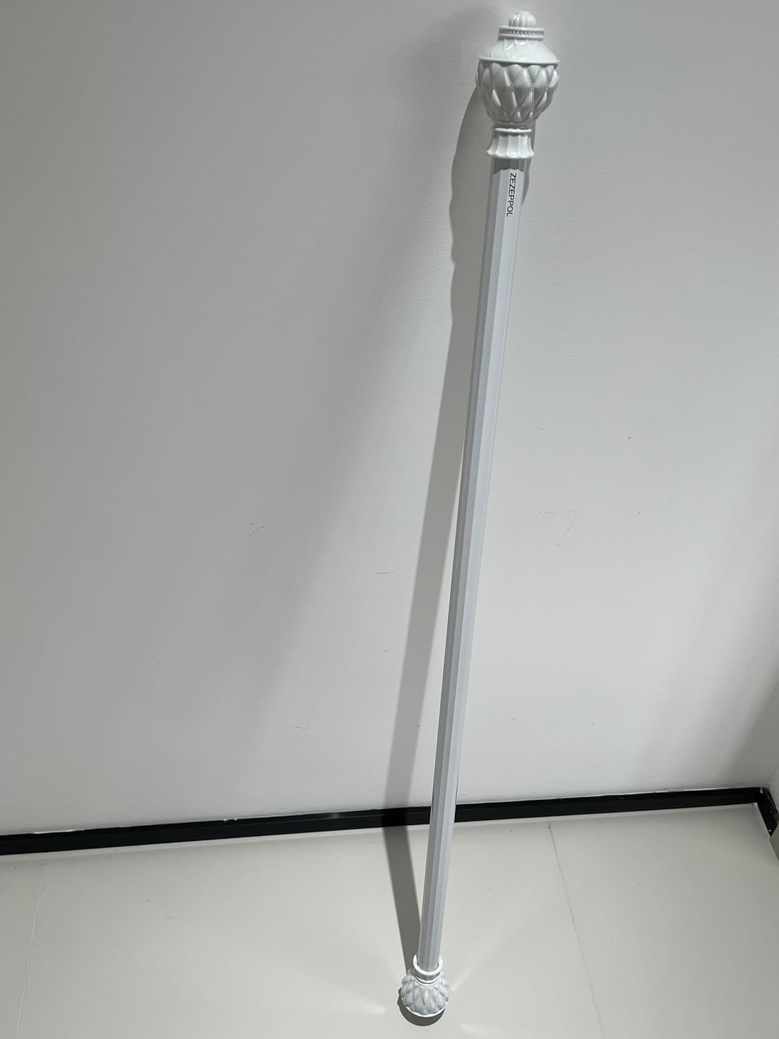 ZEZEPPOL Curtain Rods for Windows 28 to 50 Inch - 5/8” Heavy Duty Curtain Rods,Decorative Cafe Drapery Rods - White