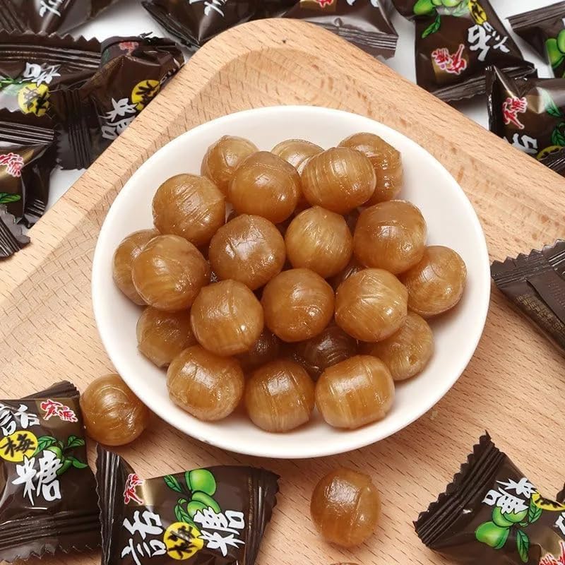 Sweet and sour guava candy, instant orange and plum hard candy, Chinese classic fruit candies, healthy preserved fruits, mixed flavor sugar snack gift pack, gummies, sweets (3 Flavor Mix,500g)