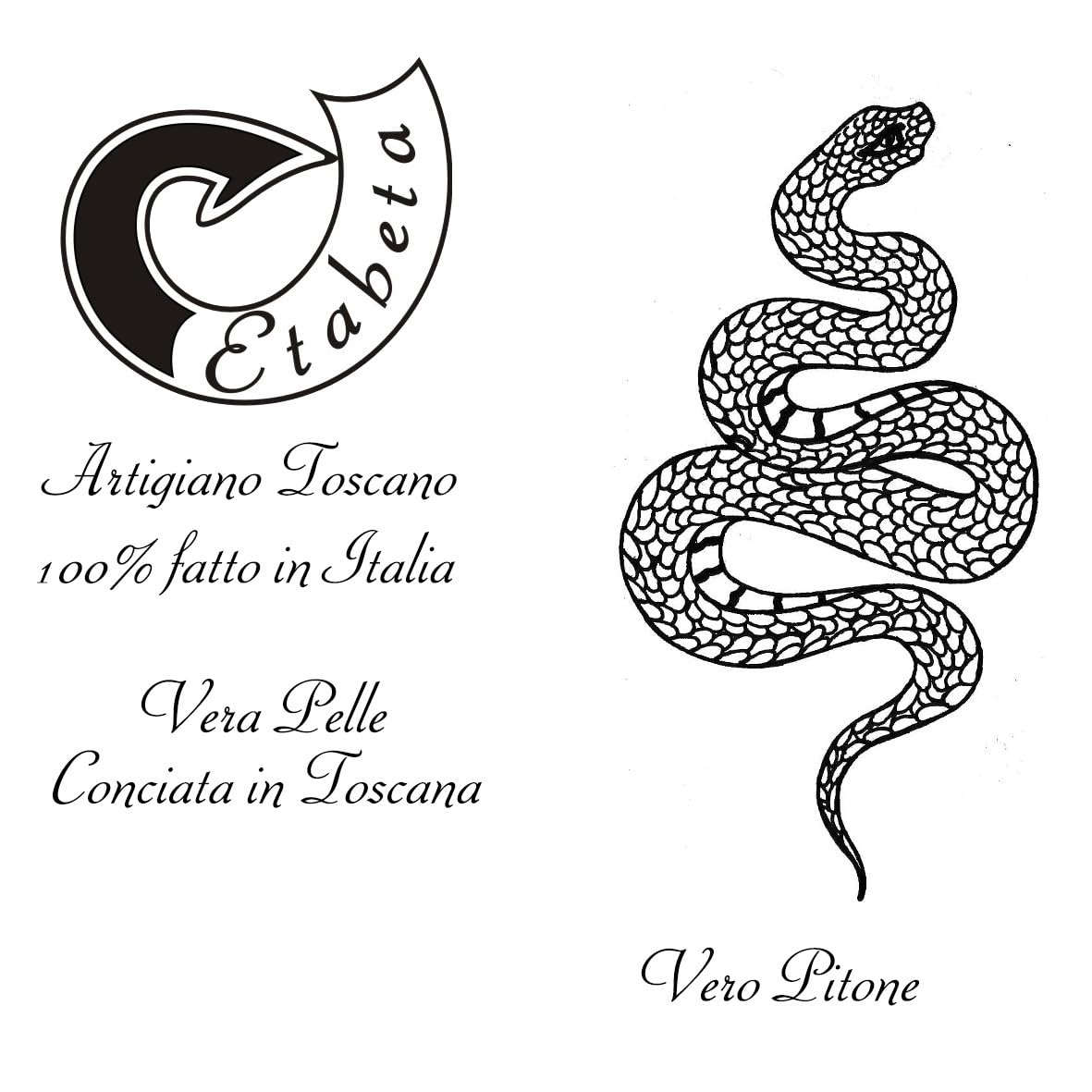 Etabeta Artigiano Toscano – Portafoglio Uomo in Vero Pitone Roccia con Portamonete, Fatto a Mano in Toscana (Pattern 1)
