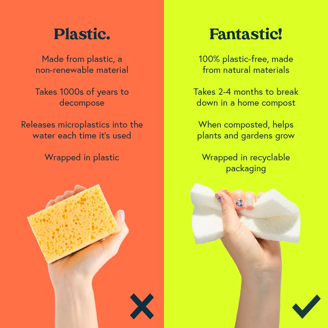 Seep Pop-up Eco Cleaning Sponges, For Kitchen Bathroom Dishwashing Washing Up, Plastic Free, 100% Natural Cellulose - Image 2