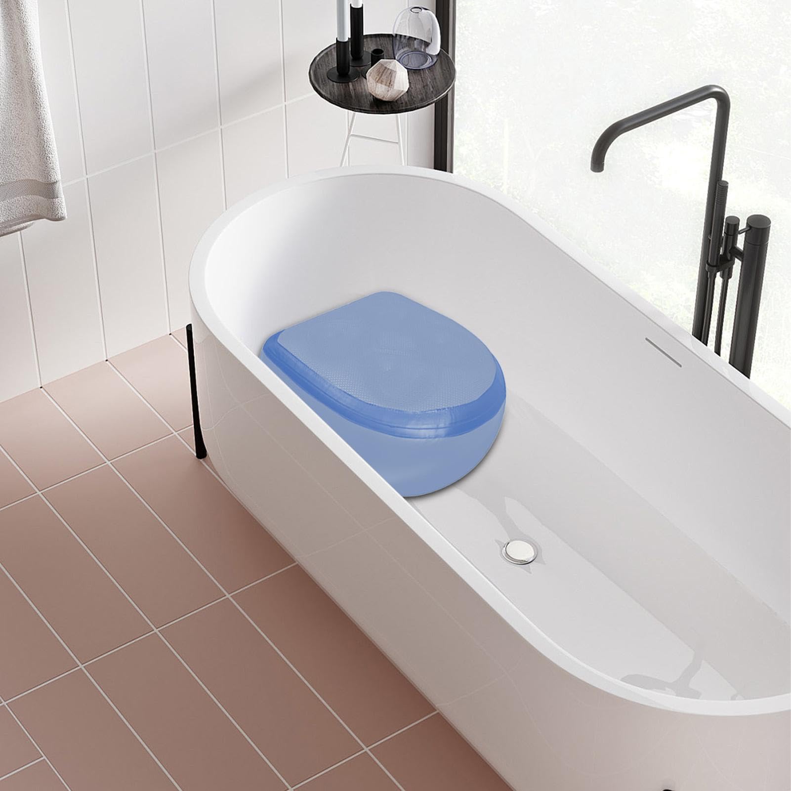 Generisch Spa-Sitzkissen, Aufblasbare Sitzerhöhung, Tragbares Sitzkissen für Badewanne und Badezimmer, Polyvinylchlorid (PVC), Blau