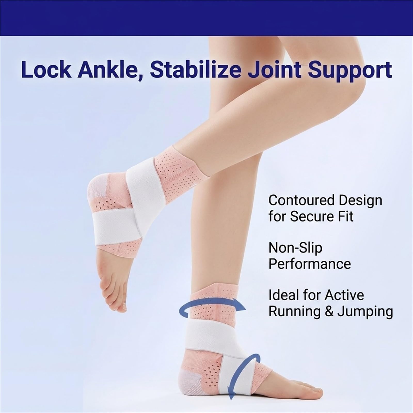 Generisch Sprunggelenkbandage mit Seitenstabilisatoren, mit atmungsaktivem Stoff, für Sport und tägliches Gehen, Modell CJDW1182 (M)