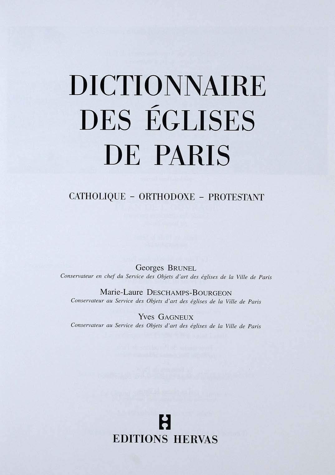 Le Dictionnaire des églises de Paris