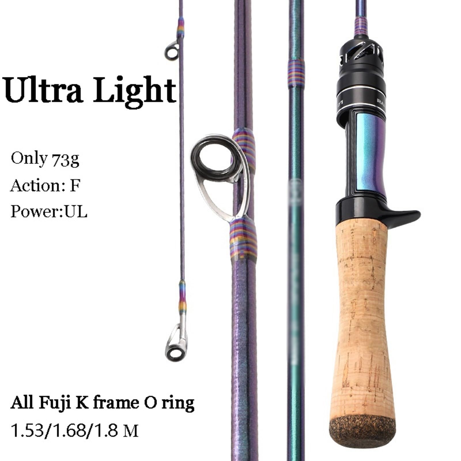 Angelrute Angelrute mit solidem UL-Spitzenköder, 0,6–8 g Schnur, 0,9–2,7 kg schnell, ultraleicht, Spinnrute für Forellenangeln