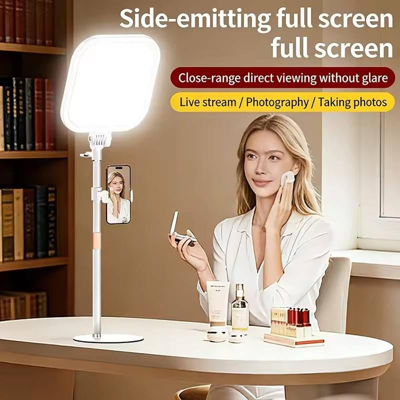 Image of FKU Soft 10 Inch Fill LED Ring Light Desk Lamp with Stand 3 Adjustable Color Temperature (2500K-7500K) Lighting USB 3.0 Perfect for Live Streaming,Photo & Video (LED Ring Light Desk Lamp with Stand)