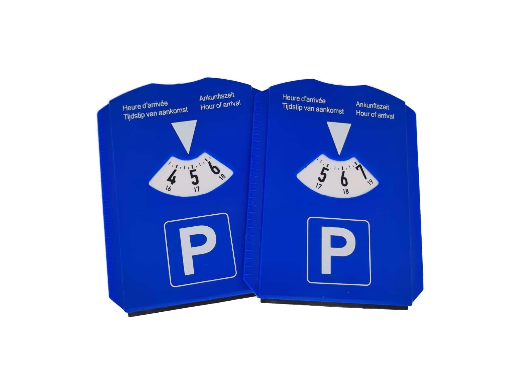 MC-Trend 2er Set Parkscheibe Kunststoff mit Eiskratzer, Einkaufschip und Reifenmesser blau 15,5 x 12 cm Parkuhr für Auto, Motorrad, Sprinter Allround Talent für Autozubehör Must Have 4 in 1 (2er Set)