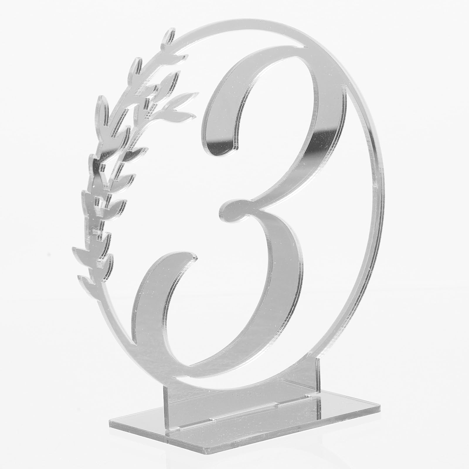 Abaodam 10pcs Panneaux en Acrylique Argentés pour Mariage, Accessoires de Table Pratiques Bords Lisses, Chiffres de Table Délicats pour Fêtes D'anniversaire