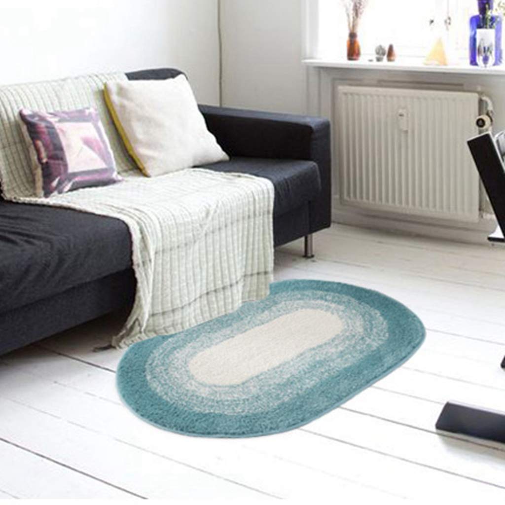 Amazon | 玄関マット 楕円形 40×60cm 青緑色 バスマット 北欧 おしゃれ