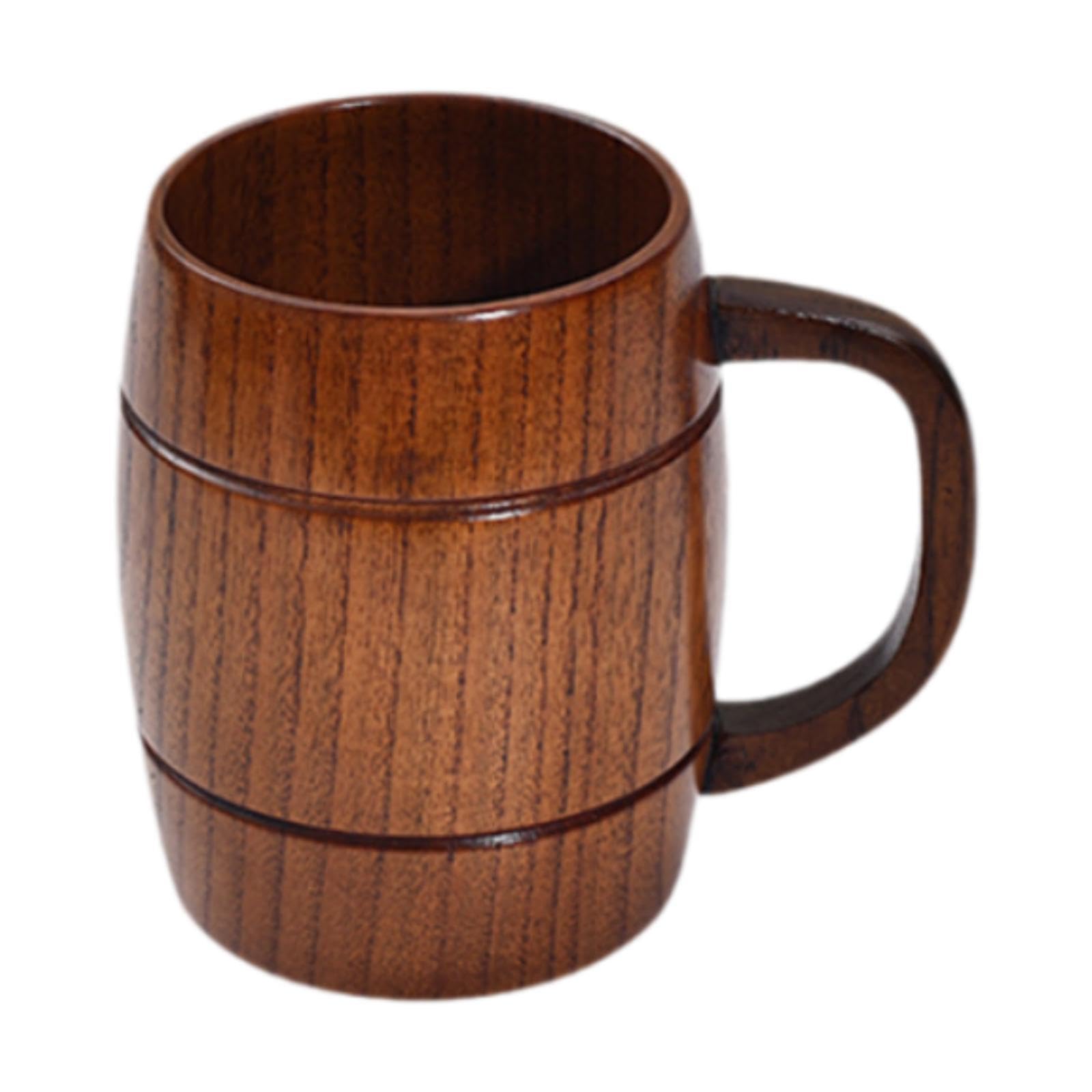 Taza de madera portátil tipo barril para zumos y desayunos al aire libre