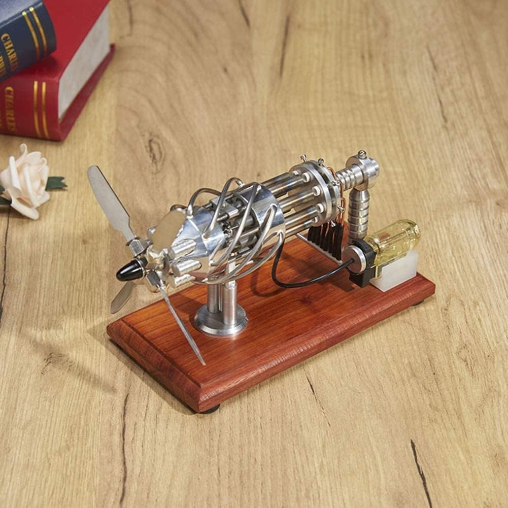 Swashplate Stirling Motor Modelo Stirling Motor de Combustión Interna Ciencia Enseñando Regalo de Cumpleaños Decoración de Oficina Juguetes, Experimento Físico (Acero Inoxidable)