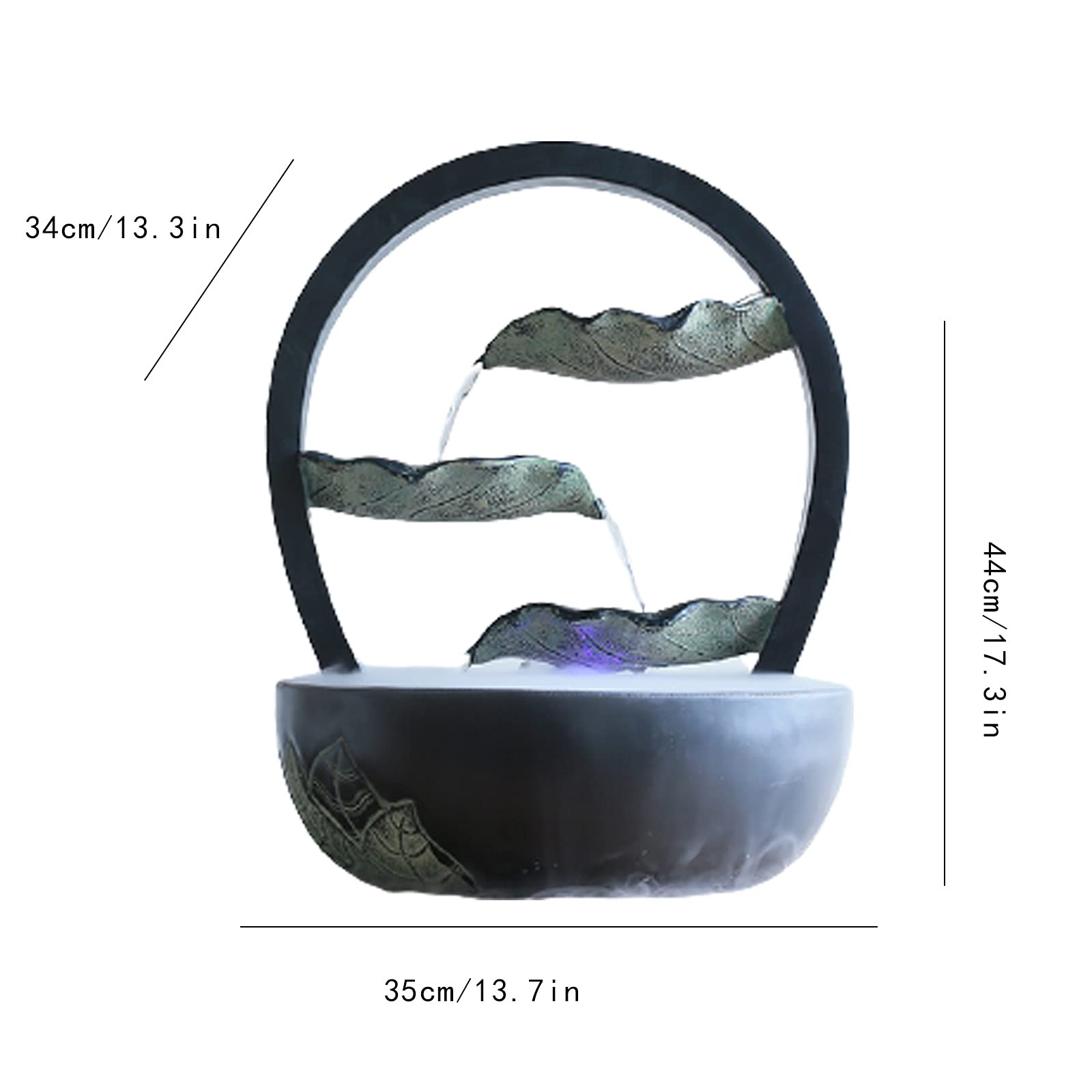 Fontana da Tavolo Fontana da tavolo Feng Shui trasforma la fontana dell'acqua Decorazione fortunata Acqua d'arte Caratteristiche Caratteristica Piccolo serbatoio di pesce Bonsai Umidificatore for il s