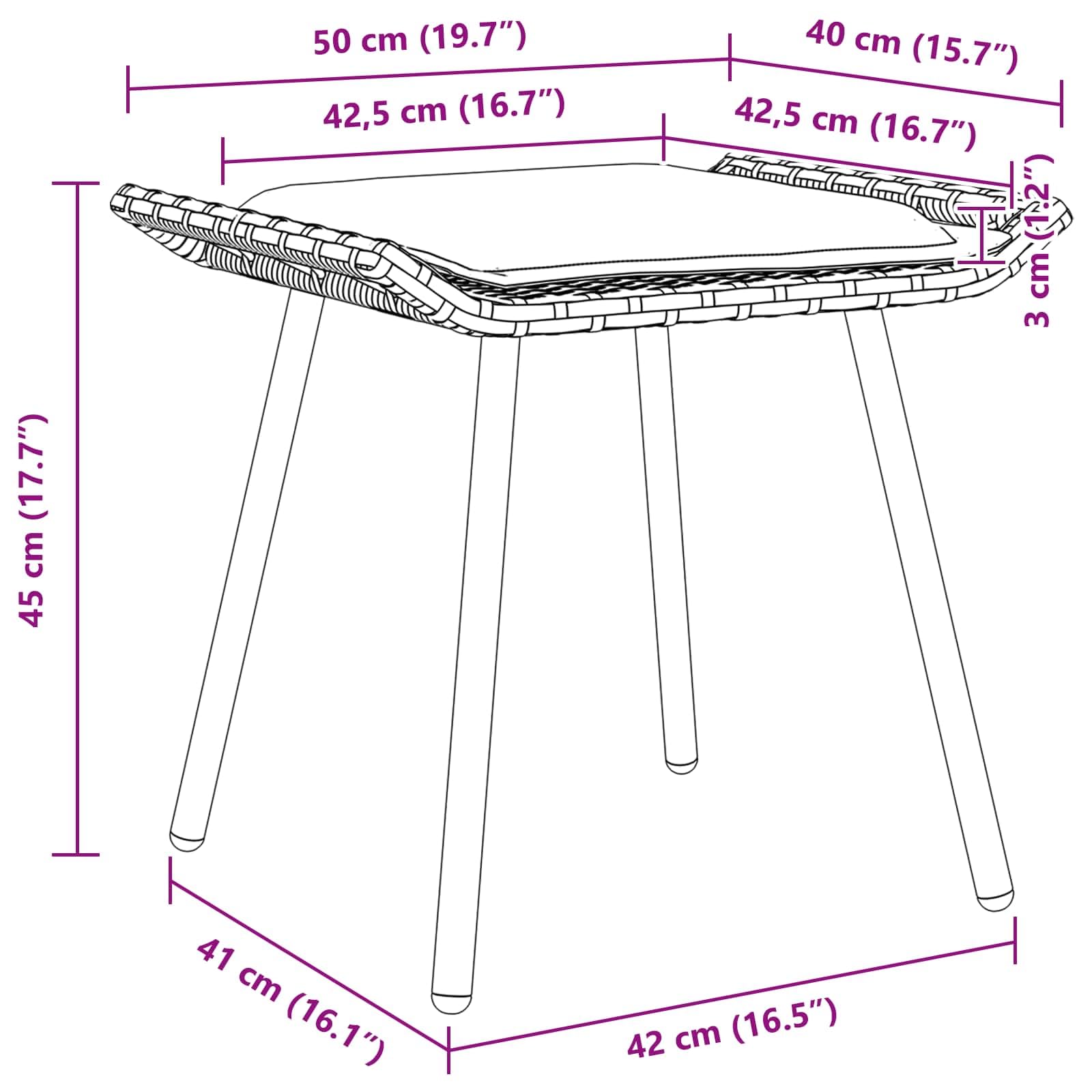 Tabourets de jardin 2 pcs Naturel 50x40x45 cm Rattan synthétique