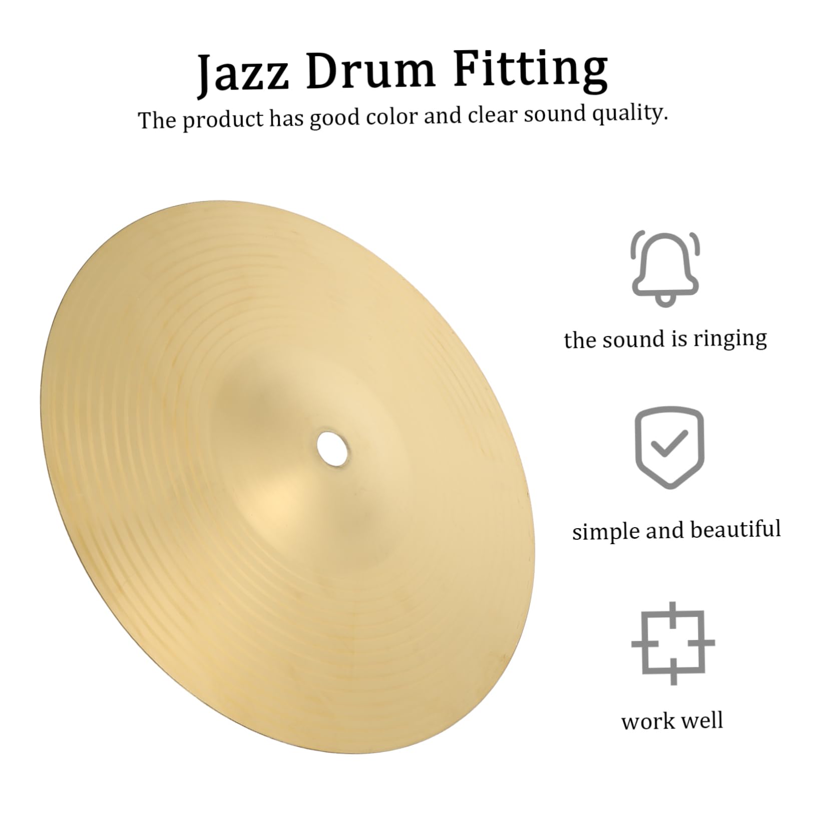 Levemolo Small and Practical 8 Inch Metal Drum Part Brass Cymbal for Easy Storage and Replacement