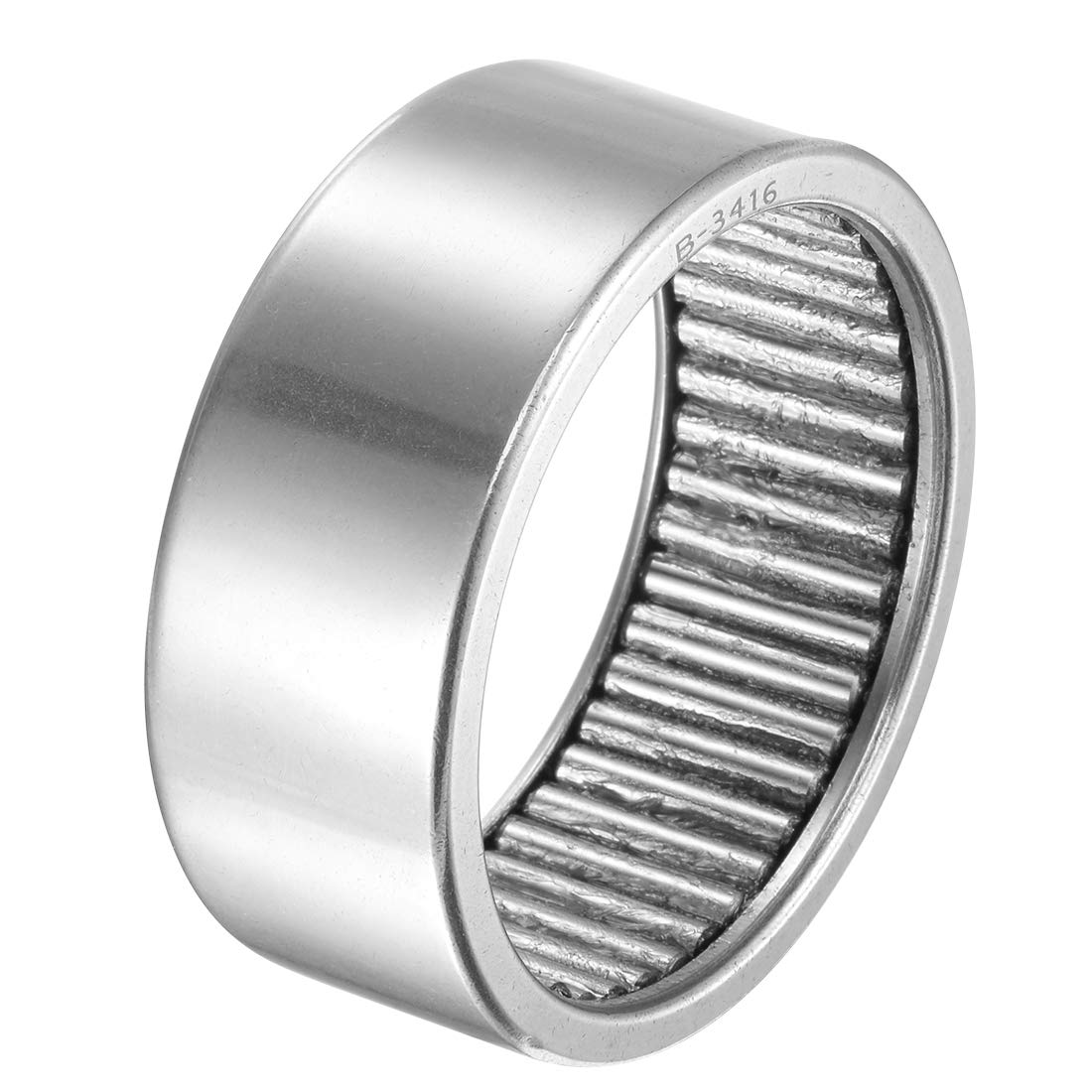 uxcell B3416 Needle Roller Bearings 2-1/8" Bore 2-1/2" OD 1" Width Chrome Steel Open End Full Complement Drawn Cup Bearing