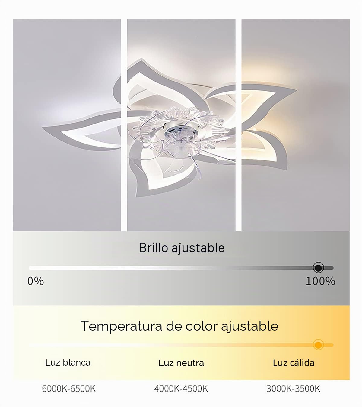 DC Ventilador Techo con Luz Y Mando a Distancia Motor Ultra Silencioso Lámpara De Techo Regulable Reversible 6 Velocidades Lampara Ventilador Techo para Niño Dormitorio Salon Infantil