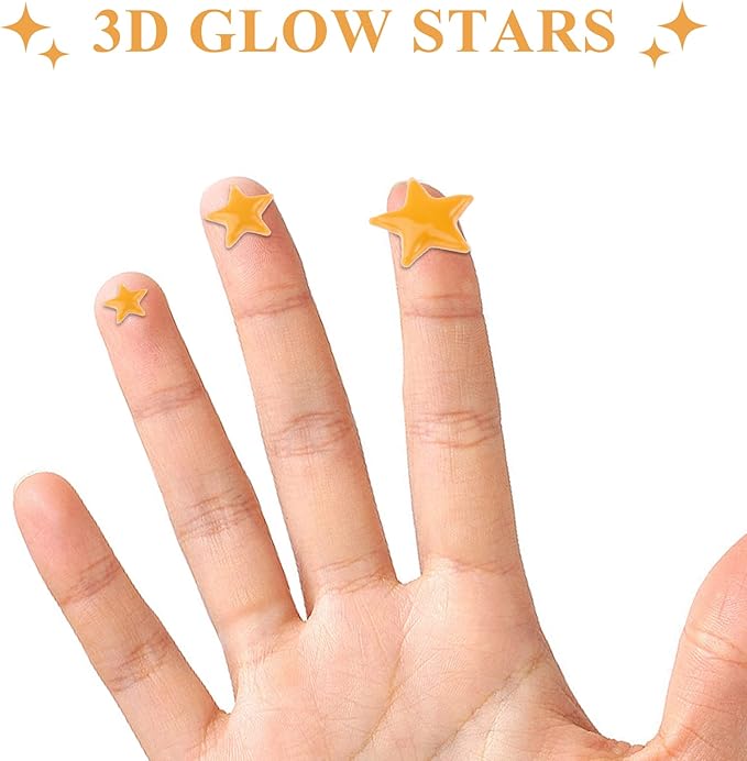 633 Pegatinas brillantes estrellas 3D para pared techo miniatura 5