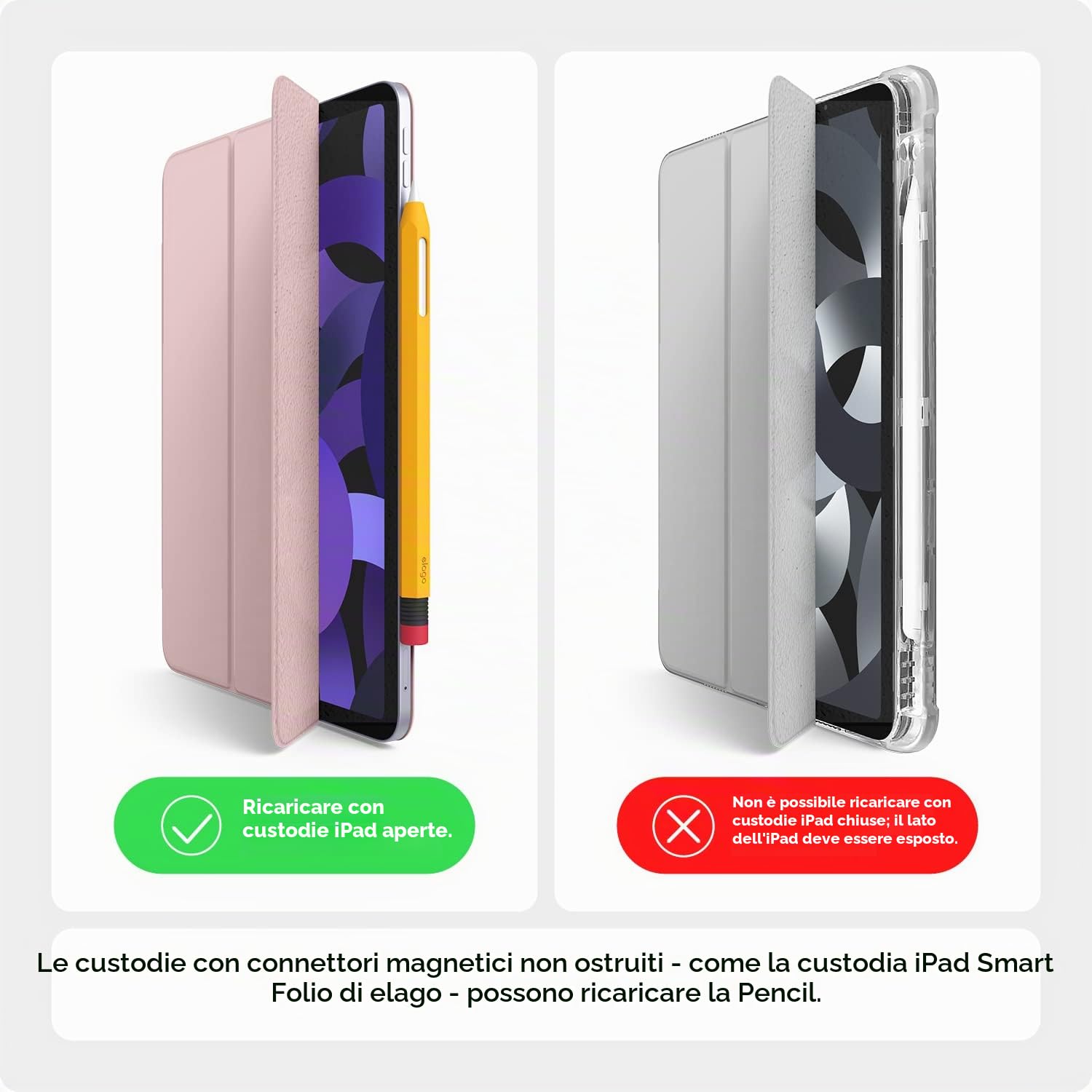 elago Custodia Classica in Silicone Compatibile con Apple Pencil Pro e 2ª generazione - Ricarica Magnetica e Doppia Pressione