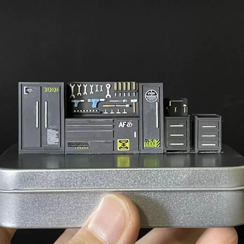 1:64 Tool Cabinet Model Diorama Car Garage Workshop Maintenance Scene Display Props