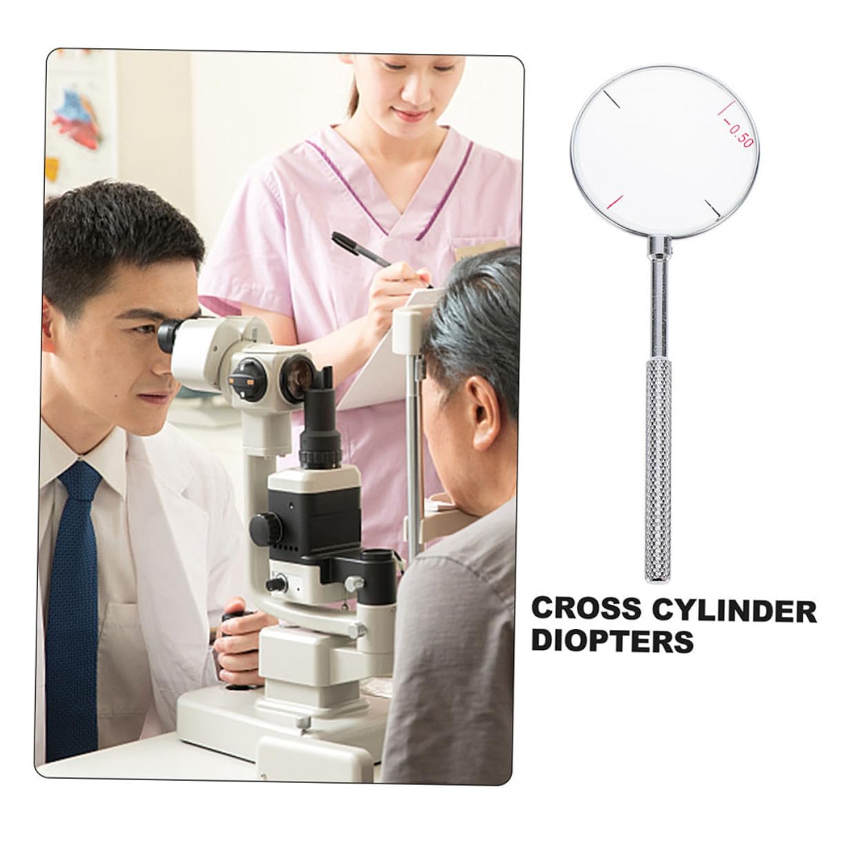 Gatuida 4pcs Cross Cylinder Optical Lens for Astigmatism Testing Portable Multi-Function Optometry Tools Premium and Optical for Assessments