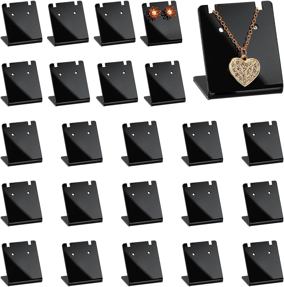 Image of Earrings Holder Acrylic Jewelry Display Rack Stud Earring Organizer for Woman Jewelry (mini black Pack of 24)