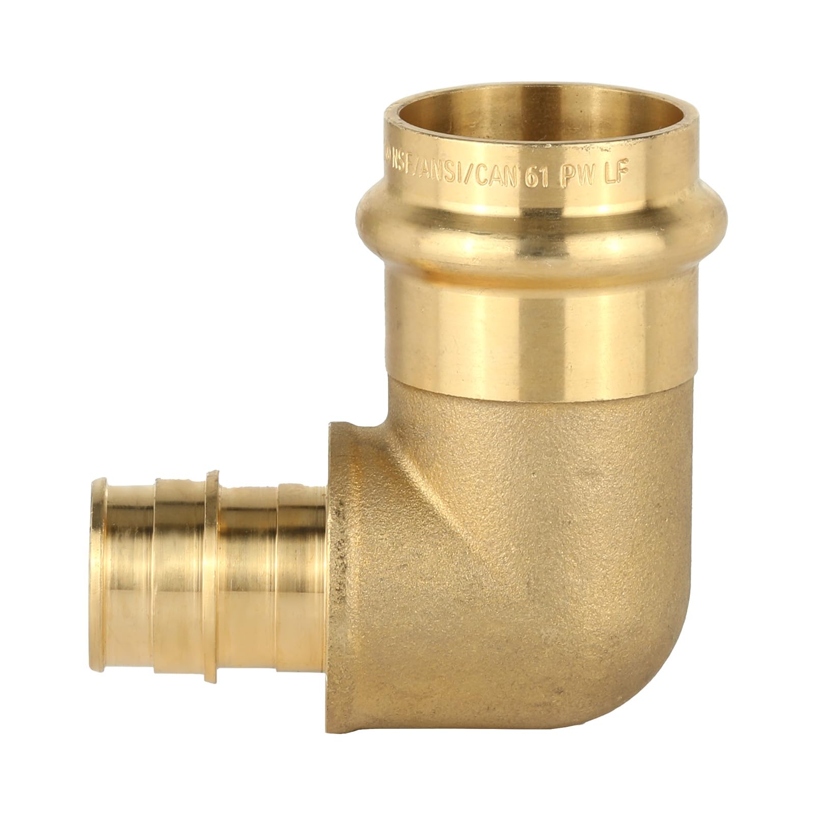 EFIELD - Prensa de 1 pulgada x 3/4 pulgadas PEX-A codo de expansión de latón para conexión de tubería de cobre y Pex-A (paquete de 5)