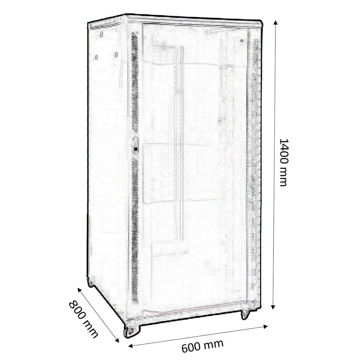 KIMEX - Baie de Brassage 19" 29U 600x800mm (Largeur x Profondeur) - Rack Serveur Informatique au Sol - Armoire Réseau 19 Pouces - Charge Max 800 kg - Ref 112-6829K