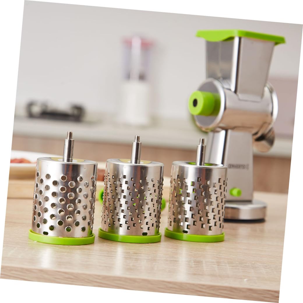 Zerodeko Trancheuse Rotative pour Fromage et Légumes Râpe Manuelle avec Tambours Acier Inoxydable Facile à Utiliser Nettoyer