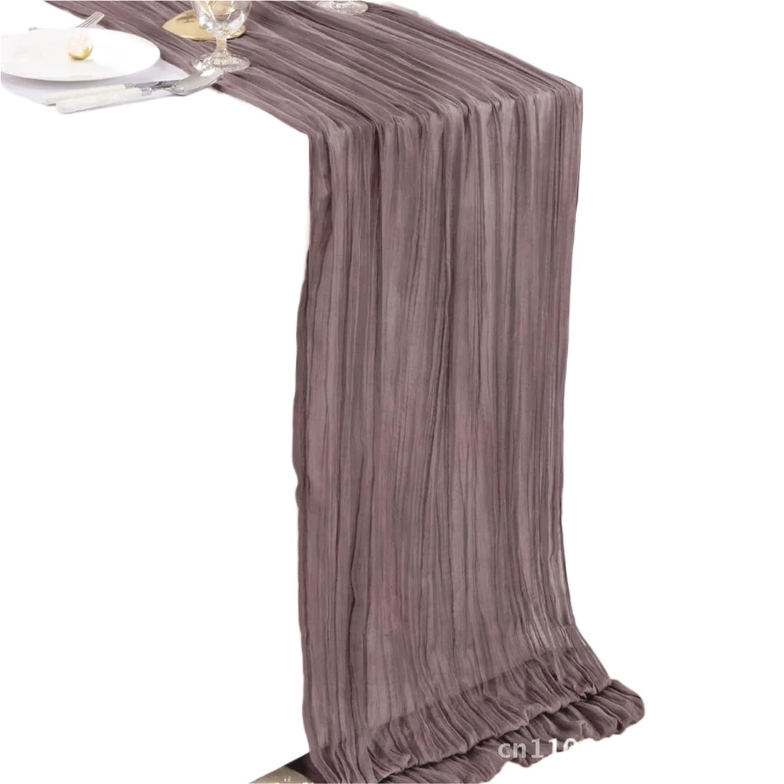Pleated Transparent Tablecloth Cheese Table Runner Light Blue Coral Peach Wedding Thanksgiving Christmas